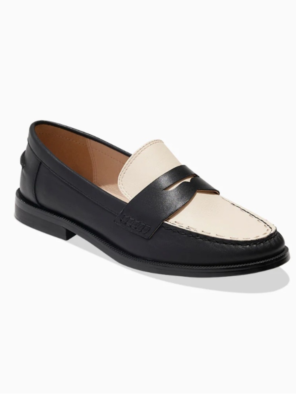 Jack Rogers Tipson Leather Black/Ivory Penny Loafer Sz 11